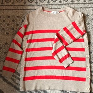 Stripe Boden button sweater